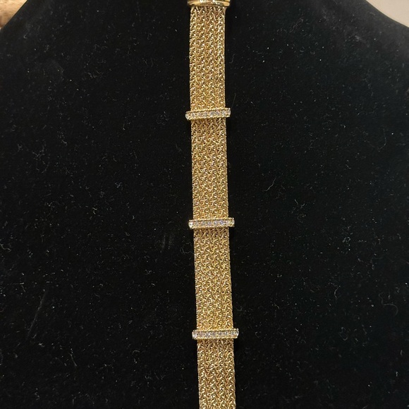 Woven Gold and Rhinestone bracelet NWOT - Picture 4 of 4